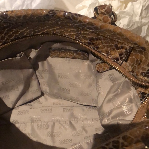 Michael Kors leather python handbag - Picture 6 of 9